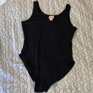 Black Ribbed leotard tank size L